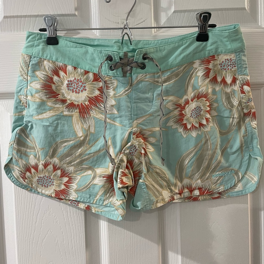 Patagonia Women's Aqua Floral Surf Shorts